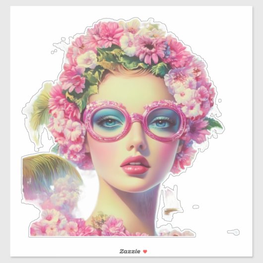 レトロ熱帯美しい シール (シート)