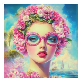 レトロ熱帯美しい フォトプリント           