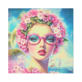 レトロ熱帯美しい メタルプリント