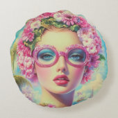 レトロ熱帯美しい ラウンドクッション (裏面)