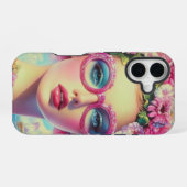 レトロ熱帯美しい iPhone 16ケース (裏面横)