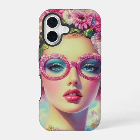 レトロ熱帯美しい iPhone 16ケース (裏面)