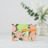 レトロ熱帯花カラフル名刺 名刺 (スタンド正面)