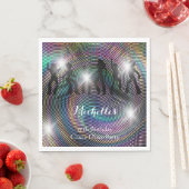 レトロ熱狂するディスコサイケデリック誕生日 スタンダードランチョンナプキン (インサイチュ)