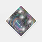 レトロ熱狂するディスコサイケデリック誕生日 スタンダードランチョンナプキン (角)