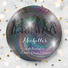 レトロ熱狂するディスコサイケデリック誕生日 ペーパープレート