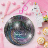 レトロ熱狂するディスコサイケデリック誕生日 ペーパープレート (パーティー)