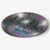 レトロ熱狂するディスコサイケデリック誕生日 ペーパープレート (アングル)