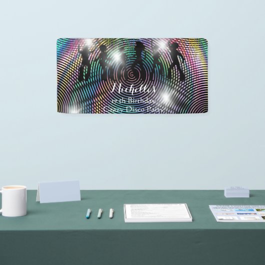 レトロ熱狂するディスコサイケデリック誕生日 横断幕 (トレードショー)