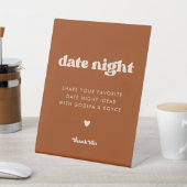 レトロ燃スタイリッシュ焼オレンジ日付夜アイディア 台座サイン (インサイチュ)