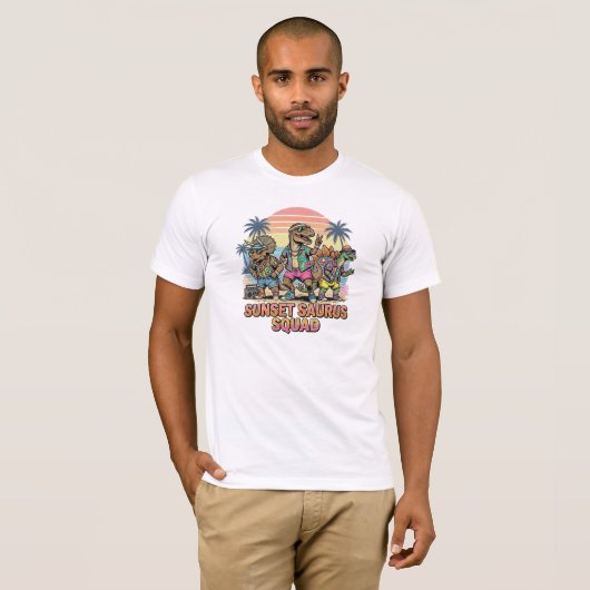 レトロ爬虫類クラブ 面白い ヴィンテージ 恐竜 サマー Tシャツ (正面フル)