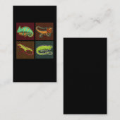 レトロ爬虫類リザードシャメレオンイグアナ 名刺 (正面/裏面)