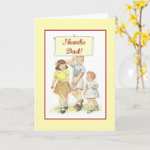 レトロ父の日のグリーティングカード カード (黄色い花)