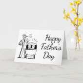 レトロ父の日のパパと2つのベビー カード (黄色い花)