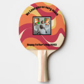 レトロ父の日サイケデリック柄と写真 卓球ラケット (裏面)