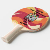 レトロ父の日サイケデリック柄と写真 卓球ラケット (正面アングル)