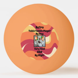 レトロ父の日「クールパパ」個人写真文字 卓球ボール