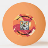 レトロ父の日「クールパパ」個人写真文字 卓球ボール (裏面)