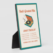 レトロ父の日「パパのヒット素晴らし」のカスタム フォトプラーク (側面)