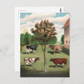レトロ牛はがき ポストカード (正面/裏面)