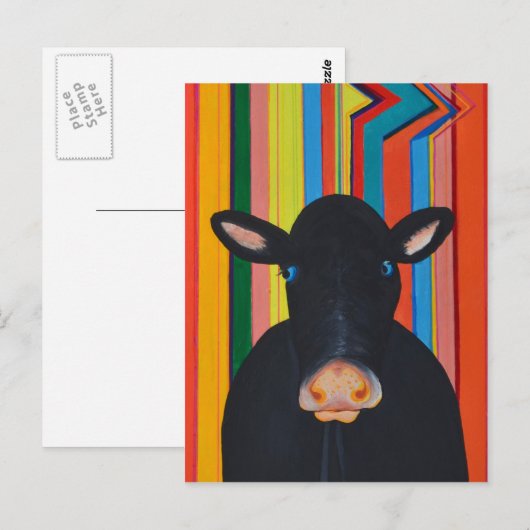 レトロ牛 ポストカード (正面/裏面)