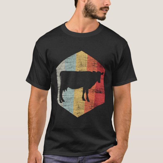 レトロ牛 Tシャツ (正面)