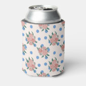 レトロ牡丹フローラブルードットブライダルシャワーカスタム 缶クーラー (缶裏面)