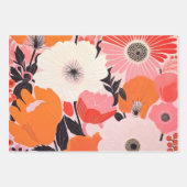 レトロ牡丹花 ラッピングペーパーシート (正面3)