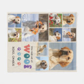 レトロ犬の恋人WOOFカスタムペット11フォトコラージュ フリースブランケット (正面(横))