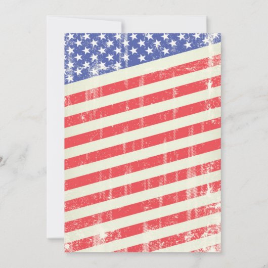 レトロ独立記念日の黒板招待状。7月4日 招待状 (裏面)