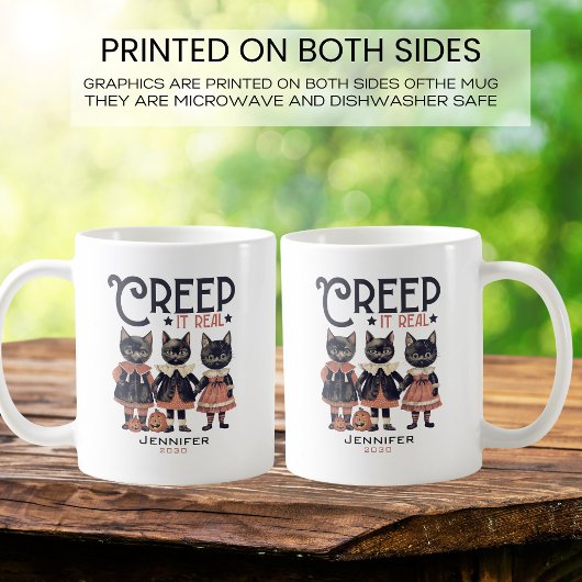 レトロ猫がハロウィン実在を歩く コーヒーマグカップ