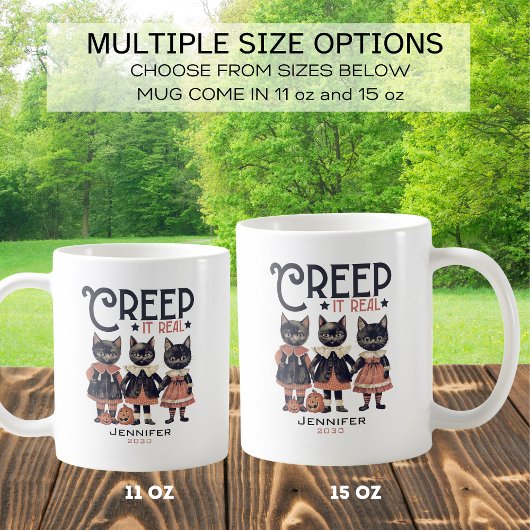 レトロ猫がハロウィン実在を歩く コーヒーマグカップ