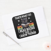 レトロ猫が読み手のハロウィン読の贈り物 スクエアシール (封筒)