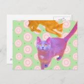 レトロ猫ちゃんカード ポストカード (正面/裏面)