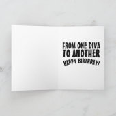 レトロ猫のドレスガールフレンド誕生日カード シーズンカード (内部)