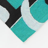 レトロ猫のフリースブランケット、パターン水の白黒 フリースブランケット (角)