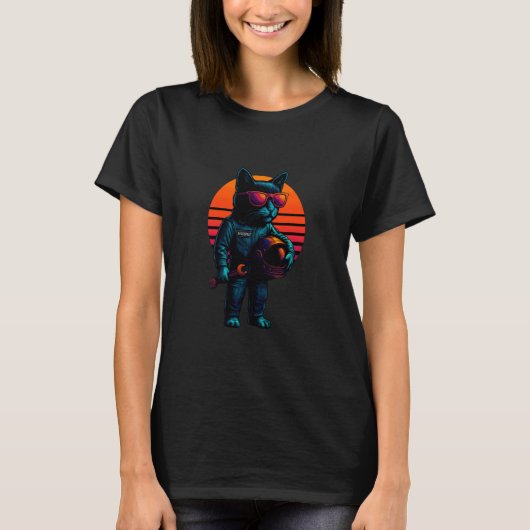 レトロ猫の飛行整備スキル航空技術 Tシャツ (正面)