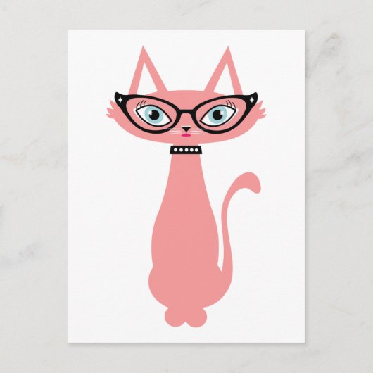 レトロ猫はがき – Cha Cha Cat ポストカード (正面)