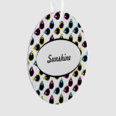 レトロ猫サングラスパターン オーナメント (正面)