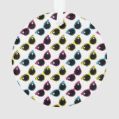 レトロ猫サングラスパターン オーナメント (裏面)