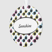 レトロ猫サングラスパターン オーナメント (正面)