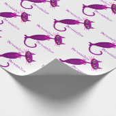 レトロ猫ミッド・センチュリーガーリーかわいい ラッピングペーパー (角)