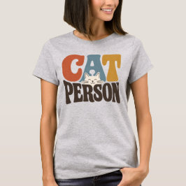 レトロ猫好きのためのタイポグラフィーデザイン Tシャツ