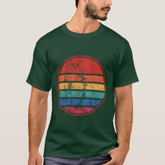 レトロ猫家族 Tシャツ (正面)
