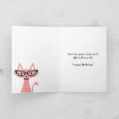 レトロ猫誕生日グリーティングカード カード (内部)