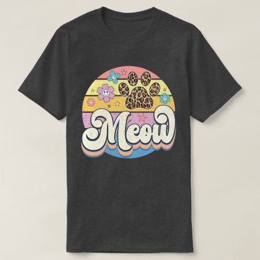 レトロ猫6 Tシャツ (デザイン正面)