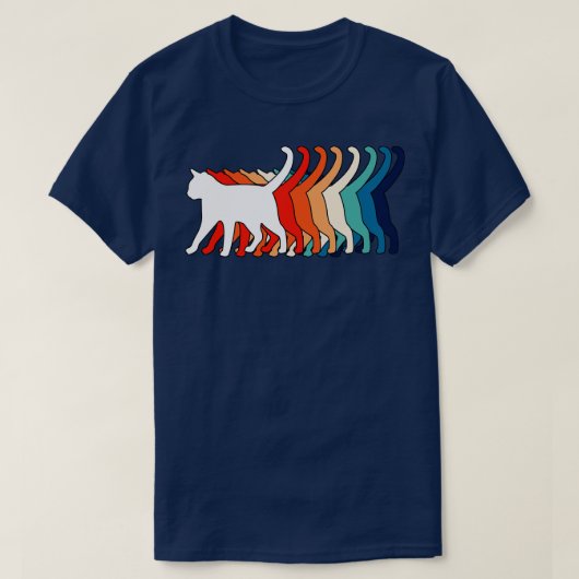 レトロ猫70s 80sヴィンテージおもしろい猫1 tシャツ (デザイン正面)