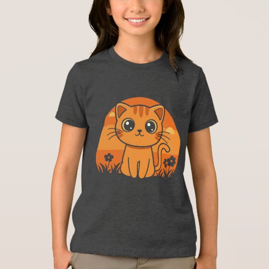 レトロ猫 トライブレンドＴシャツ (正面)