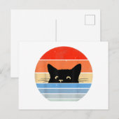 レトロ猫、猫好き、猫の飼い主、かわいい猫 ポストカード (正面/裏面)