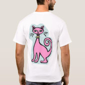 レトロ猫 – 2 - （前面と背面） Tシャツ (裏面)